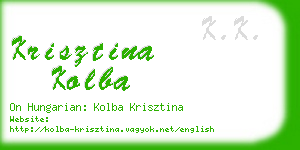 krisztina kolba business card